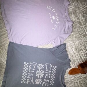 Old Navy Lavender and Gray T-Shirts